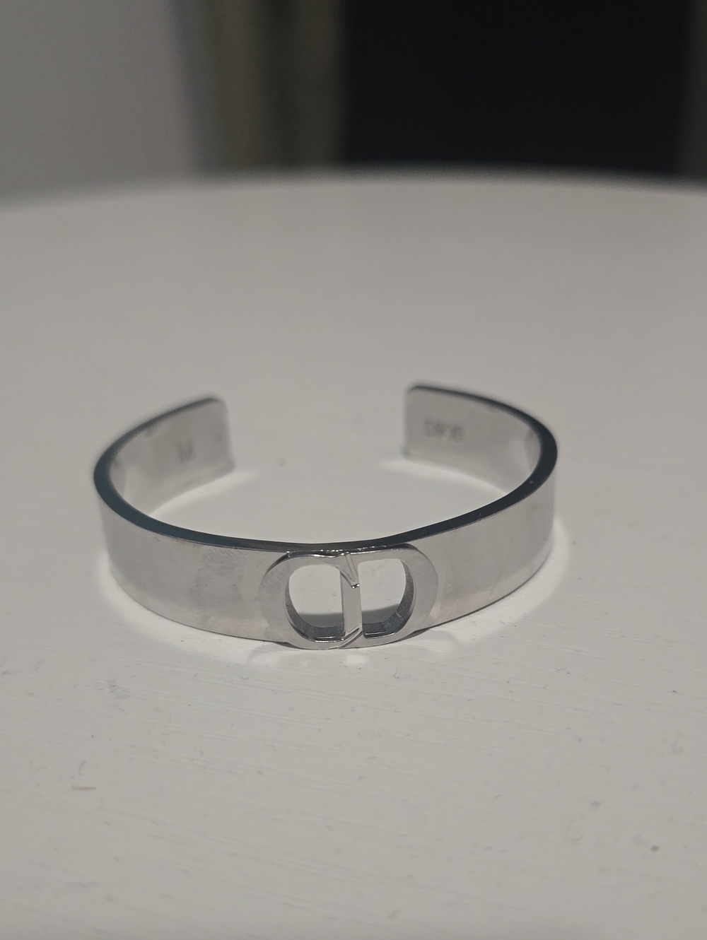 Dior Silver CD Logo Cuff Bracelet